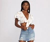 Flutter Baby Tie Front Crop Top