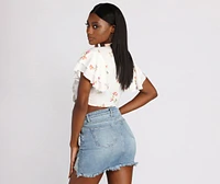 Flutter Baby Tie Front Crop Top