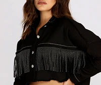 All About The Fringe Cropped Jacket