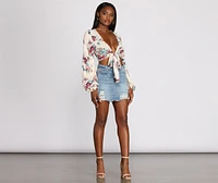 Floral Dream Tie Front Top