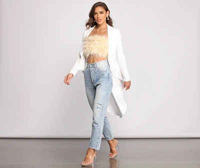 First Class Peplum High Low Jacket