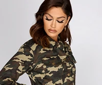 Now You See Me Crop Camo Jacket