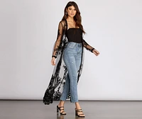 Feel It The Air Applique Sheer Duster