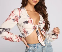 Fab Florals Tie Front Top