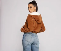 Corduroy Cutie Cropped Sherpa Jacket