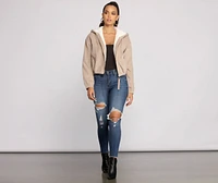 Corduroy Cutie Cropped Sherpa Jacket