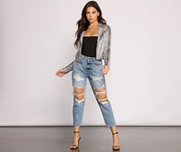 Stay Stylish And Sultry Moto Jacket