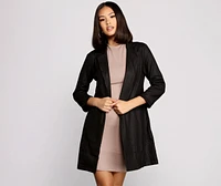 Makin' Moves Faux Suede Long Line Blazer