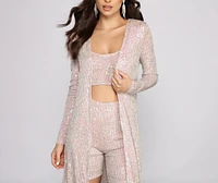 Sassy Sequins Long Sleeve Duster