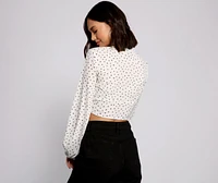 Retro Feels Tie Front Top