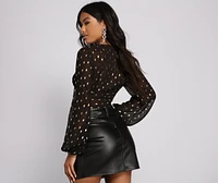 Foiled and Fab Chiffon Tie Front Top