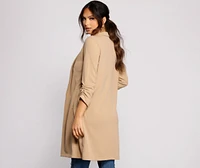 Stylish Sophistication Crepe Trench Coat