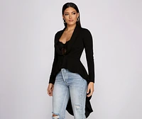 First Class Peplum High Low Jacket