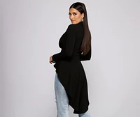 First Class Peplum High Low Jacket