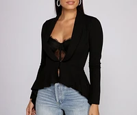 First Class Peplum High Low Jacket
