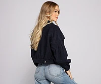 Casually Cute Button-Front Corduroy Jacket