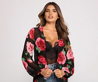 Romantic Vibes Rose Printed Duster