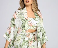 Vacay On My Mind Tropical Print Kimono