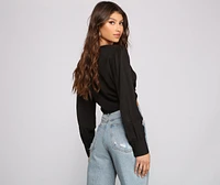 So Chic Tie Front Crop Top