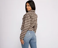 Poised and Professional Houndstooth Cropped Blazer