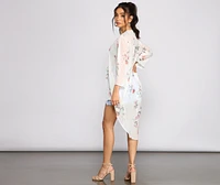 Flirty And Floral High Low Chiffon Kimono