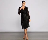 Graced With Lace Belted Trench