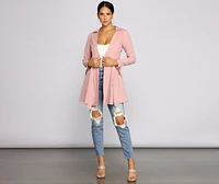 Chic Girl Tie Front Belted Trench