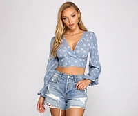Flirty And Fluttery Butterfly Tie Front Top