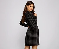 Classic Window Pane Trench Coat