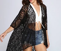 Chic And Sheer Lace Kimono