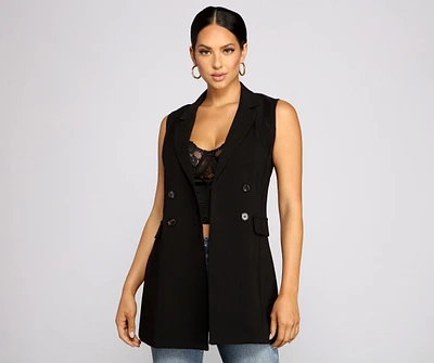 City Chic Double Breasted Vest