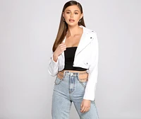 Edgy Chic Faux Leather Moto Jacket
