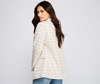Polished Glam Oversized Plaid Blazer