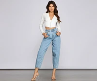 Hook And Eye Crepe Crop Top
