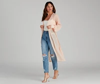 Chic Sheer Chiffon Belted Trench