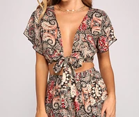 Stunning Boho Vibes Tie-Front Top