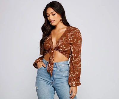 Caught A Floral Gaze Crop Top
