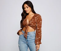 Caught A Floral Gaze Crop Top