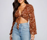 Caught A Floral Gaze Crop Top