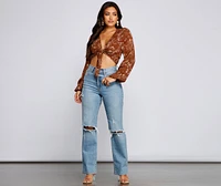 Caught A Floral Gaze Crop Top