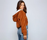 Corduroy Cutie Cropped Sherpa Jacket