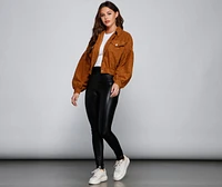 Effortlessly Chic Corduroy Cropped Jacket