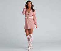 Nine-To-Five Puff Shoulder Long Line Blazer