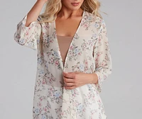 Blossom With Beauty Floral Chiffon Kimono