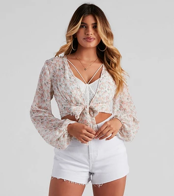 Floral Love Tie-Front Top