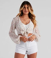 Floral Love Tie-Front Top