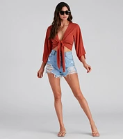 Trip To The Coast Tie-Front Top