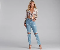 Tie The Knot Floral Crop Top