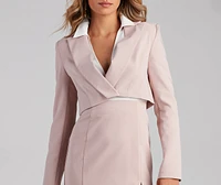 Take Charge Cropped Woven Blazer