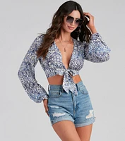 Greek Islands Tie-Front Top